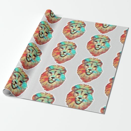 Lion Face Wrapping Paper ラッピングペーパー (アンロールド)