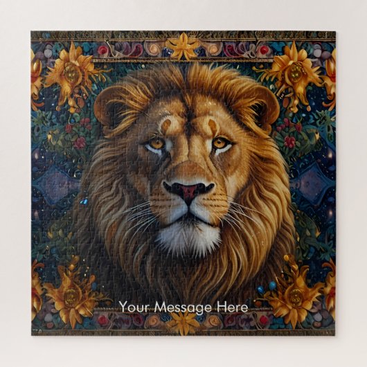 Lion fantasy colour painting Wildlife Art ジグソーパズル (縦)