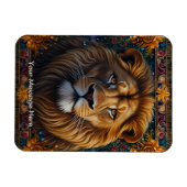 Lion fantasy colour painting Wildlife Art マグネット (横)