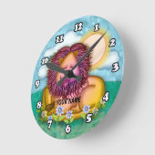 Lion Flowers ラウンド壁時計 (傾斜)