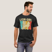 Lion For Girls Kid African Safari Zoo Animal Retro Tシャツ (正面フル)