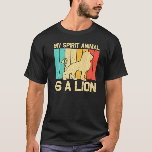 Lion For Men Women African Safari Zoo Animal Retro Tシャツ (正面)