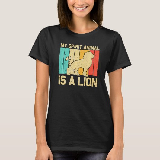 Lion For Men Women African Safari Zoo Animal Retro Tシャツ (正面)