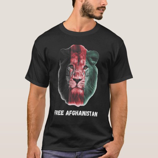 Lion Free Afghanistan Afghanistan Flag Tシャツ (正面)