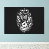 lion head design with wonderful charisma キャンバスプリント (インサイチュ (ウッドフロア))