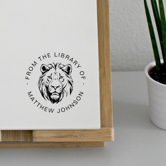 Lion Head Modern From The Library Of Custom Book セルフインキングスタンプ