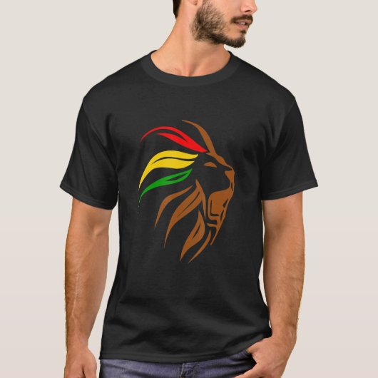 Lion Head Rasta Black History Month BLM Melanin Zo Tシャツ (正面)