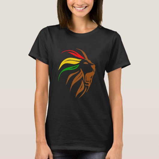 Lion Head Rasta Black History Month BLM Melanin Zo Tシャツ (正面)