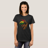 Lion Head Rasta Black History Month BLM Melanin Zo Tシャツ (正面フル)