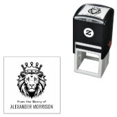 Lion Head Wearing Crown Library Book Name セルフインキングスタンプ (インサイチュ)