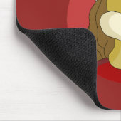 Lion holding a soccer ball cartoon mouse pad マウスパッド (コーナー)