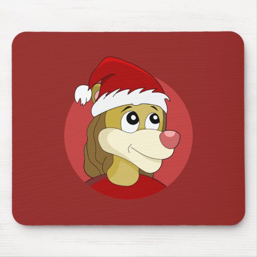 Lion holding a soccer ball cartoon mouse pad マウスパッド (正面)