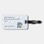 Lion in Blue and Brown for Letter L Boys ラゲッジタグ (裏面横)