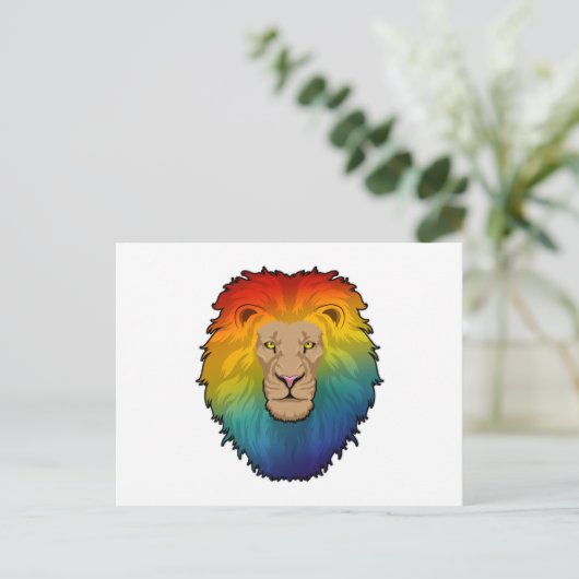 Lion in Rainbow Colours ポストカード (スタンド正面)