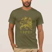 Lion Judah Haile Selassie I Jah Rastafari HIM Tシャツ (正面)