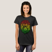 Lion Judah Rastafarian Ethiopian Lion  Reggaeton P Tシャツ (正面フル)