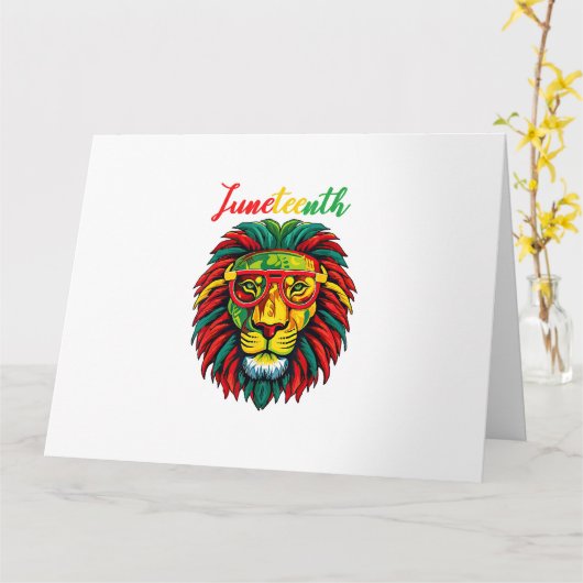 Lion junetify shirts women dress Black history f カード (黄色い花)