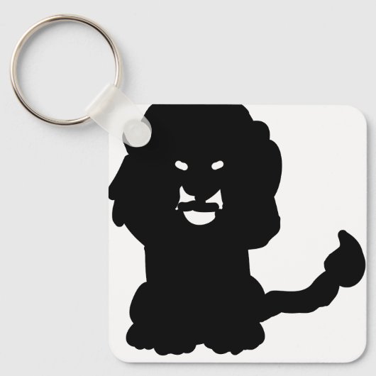 Lion Keychain – Bold Crest Silhouette Symbol キーホルダー (正面)