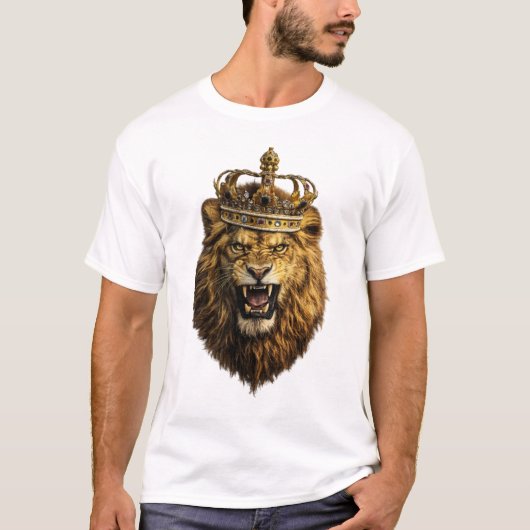 Lion King Crown T-Shirt – Majestic Royal Style Tシャツ (正面)