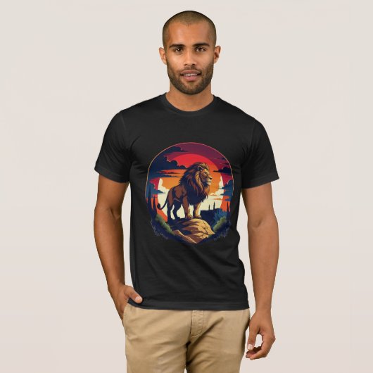 Lion King of the Jungle T-Shirt Bold Men’s Gift Tシャツ (正面フル)