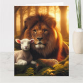 LION & LAMB Christian Blank Greeting Card カード (正面)