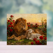 Lion & Lamb in the Roses アクリルサイン (ニュートラル)