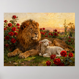 Lion & Lamb in the Roses ポスター