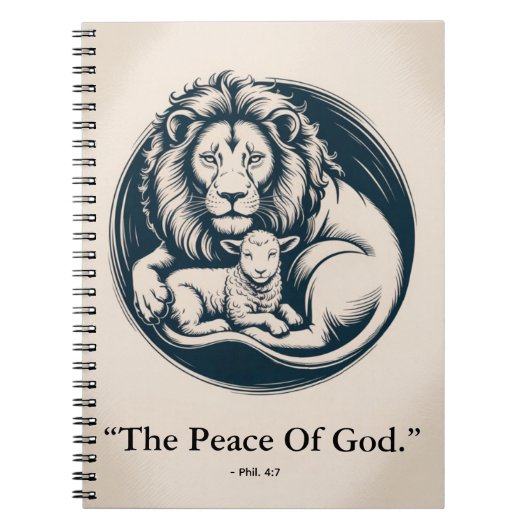 Lion & Lamb Peace Journal - Prophetic Harmony Art ノートブック (正面)