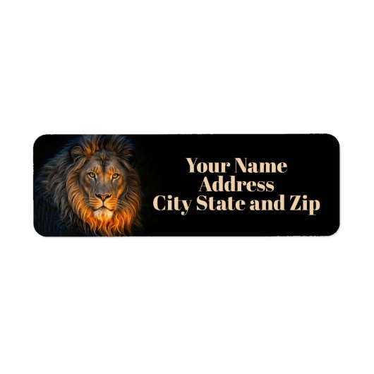 Lion Leo Return Address Labels ラベル (正面)