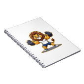 Lion Lifting Light Weights – Cute Gym Animal Illus ノートブック (右側)