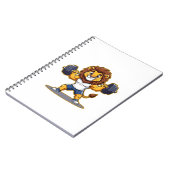 Lion Lifting Light Weights – Cute Gym Animal Illus ノートブック (左側)
