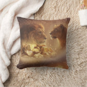 Lion & Lioness Gold Glow — Pillow クッション (ブランケット)