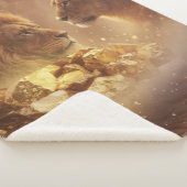 Lion & Lioness Gold Glow —Sherpa  Blanket シェルパブランケット (3/4)
