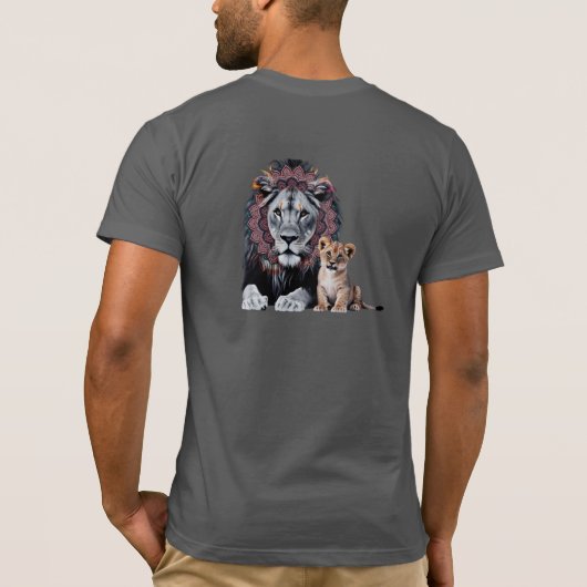 Lion Mandala Art Bella+Canvas T-Shirt -  Tシャツ (裏面)