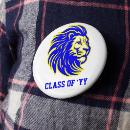 Lion Mascot Blue Yellow and White Spirit Button 缶バッジ