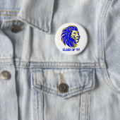Lion Mascot Blue Yellow and White Spirit Button 缶バッジ (インサイチュ)