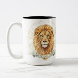 Lion of Judah Biblical Watercolor Two-Tone Mug ツートーンマグカップ