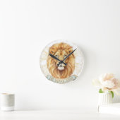Lion of Judah Biblical Watercolor Wall Clock ラウンド壁時計 (ホーム)