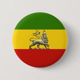 Lion of Judah Button Rastafarian Reggae Colors 缶バッジ