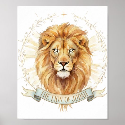 Lion of Judah Christian Wall Art - 8x10 Bold Faith ポスター (正面)