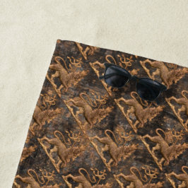 Lion of Judah Empire of Ethiopia Jah Reggae Roots ビーチタオル