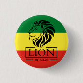Lion of Judah - Haile Selassie - Rastafari Button 缶バッジ (正面)