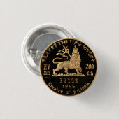 Lion of Judah - Haile Selassie - Rastafari Button 缶バッジ (正面&裏面)