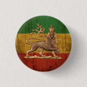 Lion of Judah - Haile Selassie - Rastafari Button 缶バッジ (正面)