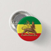 Lion of Judah - Haile Selassie - Rastafari Button 缶バッジ (正面&裏面)