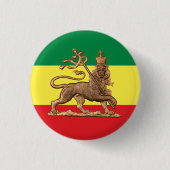 Lion of Judah - Haile Selassie - Rastafari Button 缶バッジ (正面)