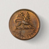 Lion of Judah - Haile Selassie - Rastafari Button 缶バッジ (正面)