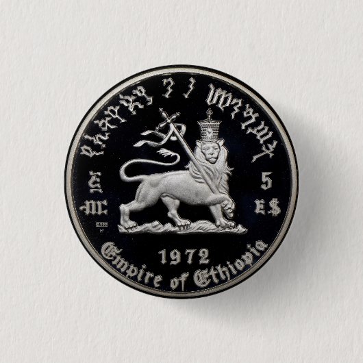 Lion of Judah - Haile Selassie - Rastafari Button 缶バッジ (正面)