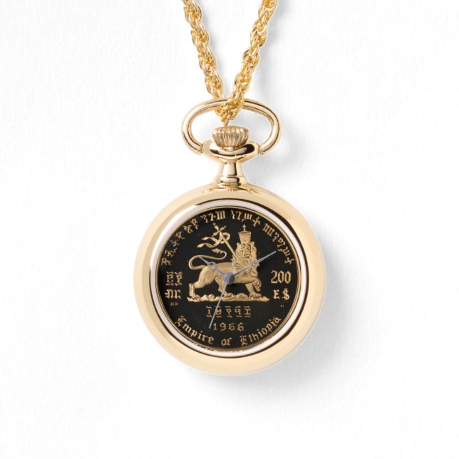 Lion of Judah Haile Selassie Rastafari Gold Watch  腕時計 (正面)