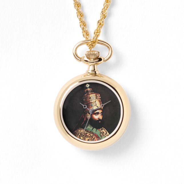 Lion of Judah Haile Selassie Rastafari Gold Watch  腕時計 (正面)